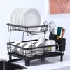 SKONYON Dish Drying Rack 2-Tier Detachable Stainless Steel Rack with Cutlery Box and Cup Holder - 4 of 4