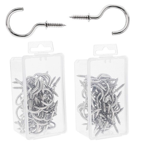Genie Crafts 100 Pack Metal Screw In Ceiling Hooks For Wall Hanging Plants And Cups 1 5 Inches