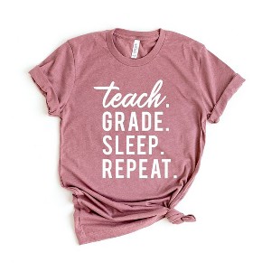 Simply Sage Market Women's Teach Grade Sleep Repeat Short Sleeve Graphic Tee - 1 of 4