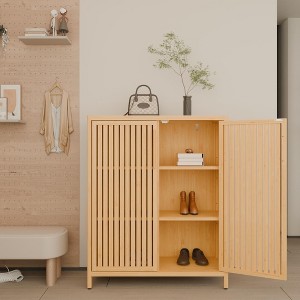 GDFStudio Smedley Modern 38.1" Bamboo Storage Cabinet with 2 Doors - 1 of 4