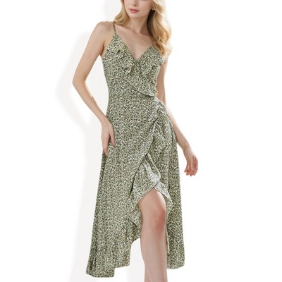 Anna-Kaci Women's Strap Midi Dress with Flattering A-Line Silhouette and Ribbed Knit