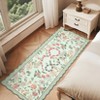Pastoral Floral Washable Area Rug Non Slip Farmhouse Floor Cover Soft Non Shedding Indoor Rug Low Pile Foldable Carpet for Living Rom Bedroom Nursery - 4 of 4