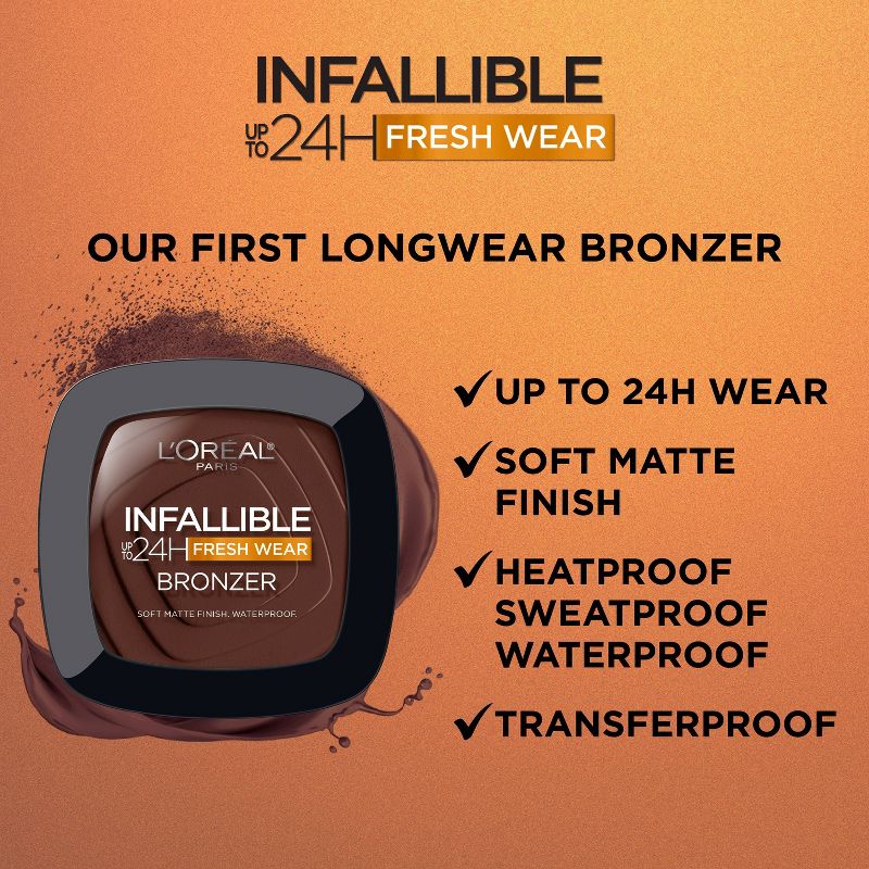 L'Oreal Paris Infallible Up to 24hr Fresh Wear Soft Matte Bronzer - 0.31oz, 5 of 8