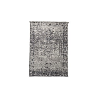 HomeRoots 9' X 12' Gray And Charcoal Moroccan Distressed Area Rug
