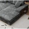 Mocamel Convertible combination sofa, corduroy fabric, fluffy modern sleeper sofa chair, oversized combination living room double lounge chair - 4 of 4