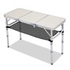 Karl Home 3 FT. White Patio Aluminium Folding Table with Mesh Storage Bag - 2 of 4