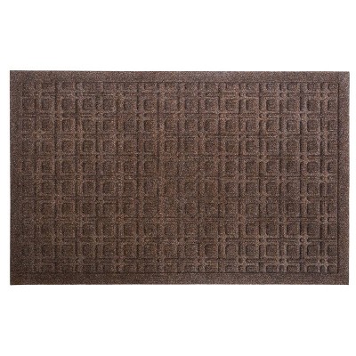 Entryways 35"x22" Lattice Weather Beater Polypropylene Indoor Outdoor Floor Mat: Rubber-Backed, Fade-Resistant, Geometric Design