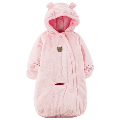 Carter's Baby Girls' Pink Teddy Plush Pram, 0-6 Months
