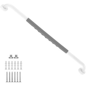 MUNZONG 32in White Shower Grab Bar w/ Gray Anti-Slip Rubber Grip - 1 of 3
