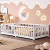 NicBex Twin/Full/Queen Kids Platform Bed Frame with Safety Guardrails & Detachable Door,Modern Floor Bed for Bedroom,Kids Room - 2 of 4