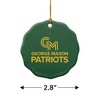 George Mason University Primary Logo Porcelain Scalloped Holiday Christmas Tree Ornament - 3 of 4