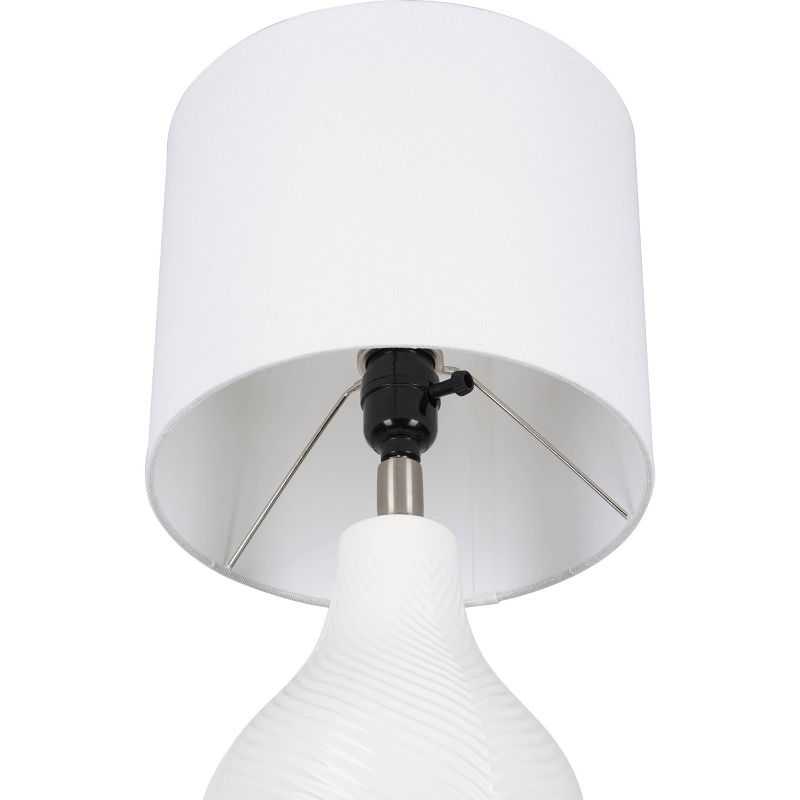Cresswell Lighting 18&#34; Ceramic Table Lamp White, 4 of 6