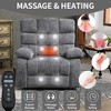 Oversized Power Lift Recliner Chair with Heat & Massage, Dual Motor, Infinite Positions, Heavy Duty Chenille Electric Recliner for Elderly - 2 of 4