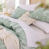 King Size Sage Green Duvet Cover with Floral Botanical Print, 3 Pieces, Zipper Closure, 2 Pillow Cases - 3 of 4