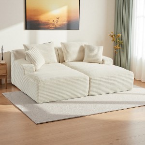 Convertible Sectional Sofa with Double Chaise Lounge, No Assembly - 1 of 2