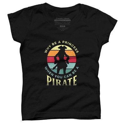 Girl's Design By Humans Funny Pirate Freebooter Buccaneer By MINHMINH T-Shirt