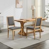 Lyngins 2-Piece Louis Armless Dining Chairs with Square Rattan Backrest & Exquisitely Carved Solid Wood Frame, French Kitchen Chair for Living Room - 2 of 4
