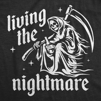Мужские футболки Crazy Dog T-Shirts, Inc. Mens Funny T Shirts Living The Nightmare Sarcastic Grim Reaper Graphic Tee for Men - Crazy Dog Men's T Shirt Sarcastic Gift Black L — фото 2
