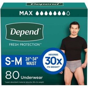 Depend Fresh Protection Adult Incontinence Disposable Underwear for Men - Maximum Absorbency - Gray - 1 of 4