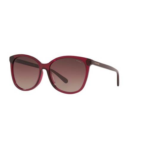 Coach Hc8271u 57mm Woman Square Sunglasses Burgundy Gradient Lens Target