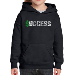 LA Pop Art Girl's Word Art Hooded Sweatshirt - Success - 1 of 4