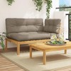 vidaXL Patio Corner Sofa with Cushions – Solid Acacia Wood, Taupe Cushions, Flexible Modular Design for Garden, Patio, or Terrace - 2 of 4
