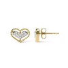 Haus of Brilliance 10K Yellow Gold 1/10 Cttw Diamond Heart and Beaded Halo Stud Earrings - 3 of 4