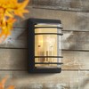 John Timberland Habitat 11" High Modern Pocket Outdoor Wall Light Fixture Mount Porch House Edison Bulb Weatherproof Black Brass Finish Glass Shade - 2 of 4