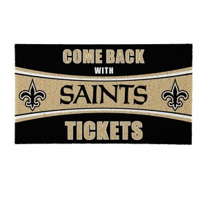 Evergreen Come Back with Tickets New Orleans Saints 28" x 16" Woven PVC Indoor Outdoor Doormat - 1 of 4