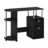 HOMLUX Simplistic Computer Desk Study Writing Workstation w/ Side Shelf & 2 Storage Bins - 2 of 4
