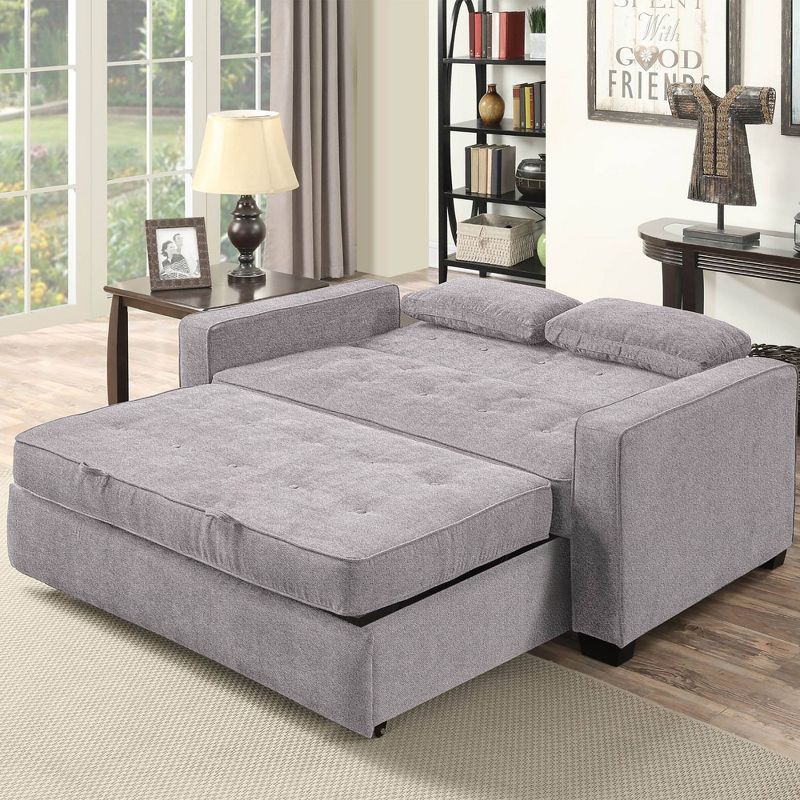 Andrea Convertible Futon Sleeper Sofa Light Gray - Serta, 3 of 10