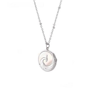Clotth 18K Gold–Plated White Seashell Pendant Necklace Collection – French-Inspired Titanium Steel Jewelry for Women - 1 of 4