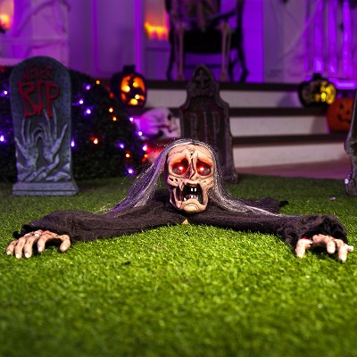 Joyfy Halloween Zombie Groundbreaker Props, Halloween Decoration Scary Zombies Lawn Yard Garden Patio Outdoor Decor with Glowing Eyes and Sound