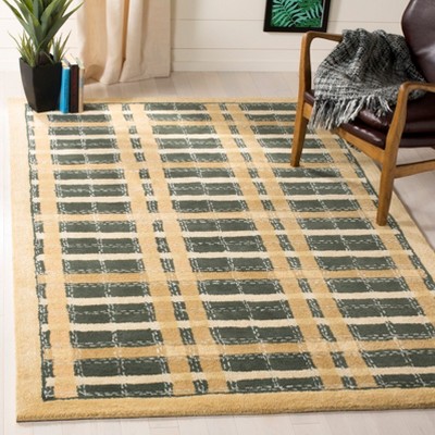 Artisan-Crafted Tufted Wool-Viscose Blend Rug in Rectangular Shape