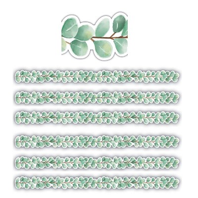 Teacher Created Resources 35' x 2-3/4" Die Cut Border Trim Eucalyptus 35 Feet/Pack 6 Packs