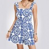 Women's Chic Blue and White Floral Back Tie Romper - Cupshe - 2 of 4