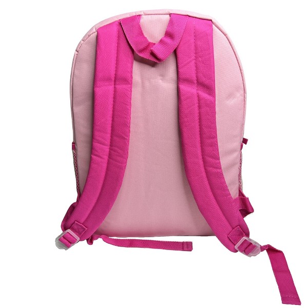 Mochila escolar rosa Hello Kitty 16" con bolsillos frontal y laterales 4