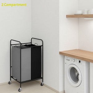 80L/120L Laundry Sorter Basket - 2/3 Bag Large Laundry Hamper Cart w/ Lockable Wheels & Removable Bag Laundry Room Organizer Cart - 1 of 4