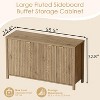 PAKASEPT 55" Fluted Buffet Sideboard Cabinet with 4 Doors and Adjustable Shelves, Buffet Table Coffee Bar Wine Bar Storage Cabinet - 3 of 4