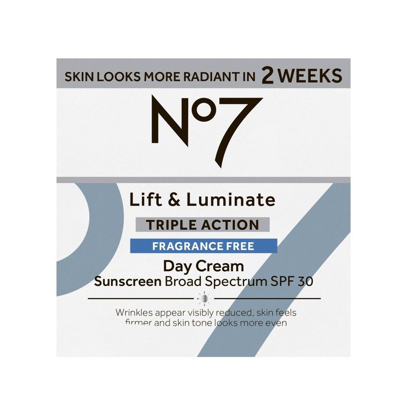 No7 Lift &#38; Luminate Triple Action Fragrance Free Day Cream with SPF 30 - 1.69 fl oz, 5 of 10