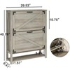 Shoe Cabinet with 2 Flip Drawers, Narrow Slim 5 Tier Shoe Storage Cabinet - 2 of 4