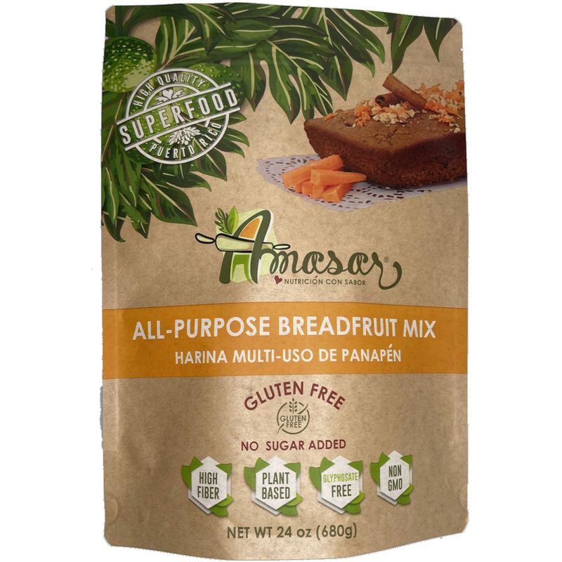 Amasar All-Purpose Breadfruit Baking Mix, Gluten Free Made with Breadfruit & Cassava Flour, 9g of Fiber per Serving, 24 Oz, 1 of 9