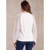 INSPIRE CHIC Women's Lace Raglan Sleeve Casual Work Office V Neck Top - 4 of 4