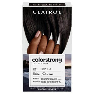 Clairol ColorStrong Ammonia Free Permanent Hair Color Dye Kit - 1 Black - 1 of 4
