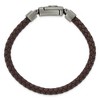 Black Bow Jewelry Stainless Steel & Brown Braided Leather Eagle Head Bracelet, 8.75 Inch - image 4 of 4