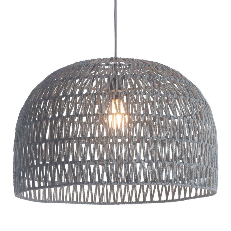 Modern 21" Gray Dome Shaped Ceiling Lamp - ZM Home, 5 of 9
