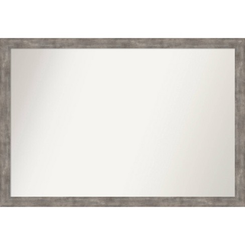 39" x 27" Non-Beveled Marred Pewter Wood Wall Mirror - Amanti Art - image 1 of 4