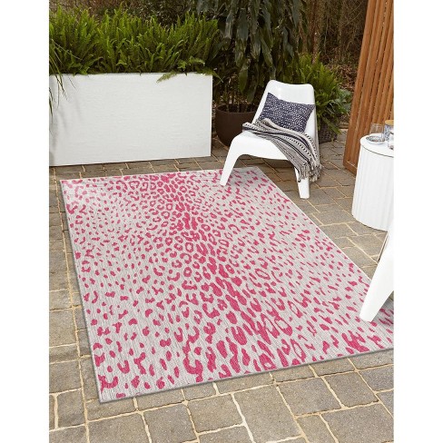 Unique Loom 9' 0 X 12' 0 Rectangle Indoor/outdoor Safari Pink Gray Area ...