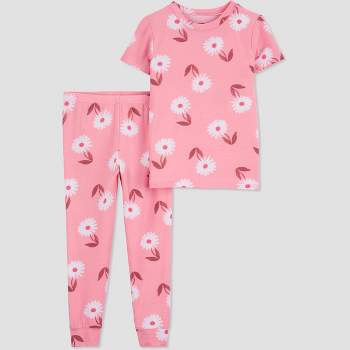 Carter's Just One You® Comfy Soft Toddler Girls' 2pc Daisies Pajama Set - Pink