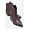 Elia - Burgundy Leather Western Boot (Women) burgundy cilt 8 Forever & Always Shoes US - 2 of 4